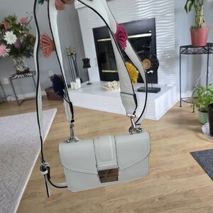 White Crossbody Bag with Colorful Accents